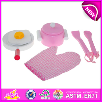 Jogo de cozinha de brinquedo de madeira para crianças, jogo de papel brinquedo Brinquedo de cozinha de madeira para crianças, brinquedo de brinquedo DIY para bebê W10b084